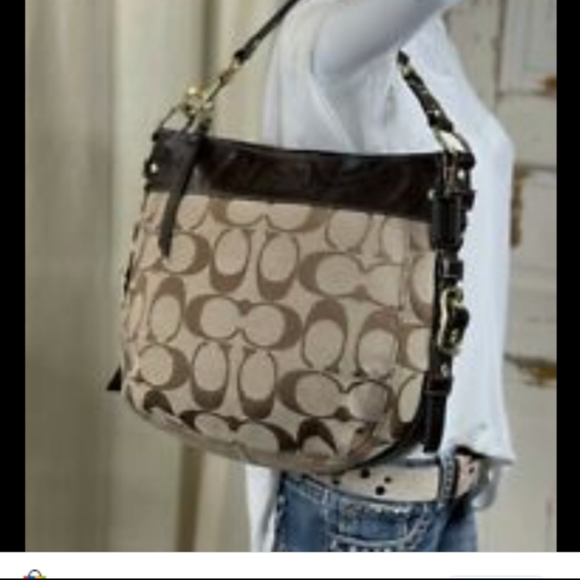 Coach 12674 Zoe Jaquard & Leather Signature Hobo Shoulder Bag - Picture 1 of 12